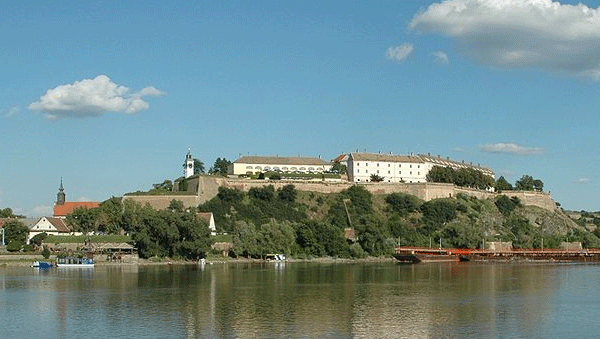 View from Novi Sad of Petrovaradin Fortress over the Danube river 