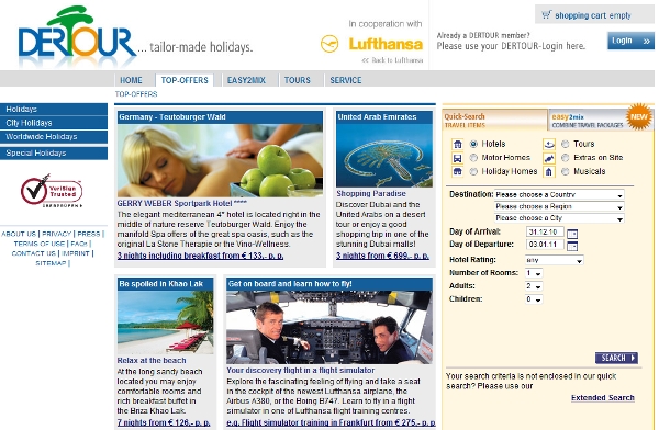 Lufthansa Detours section of their website