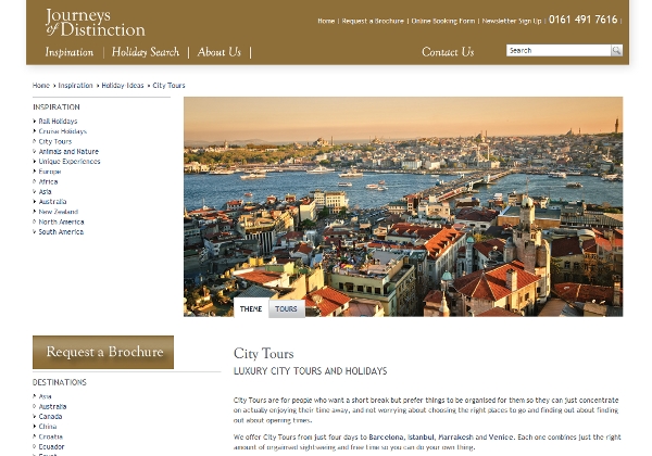 Journeys of Distinction Europe City Tours Page