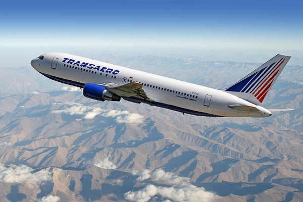 Transaero 777 in flight