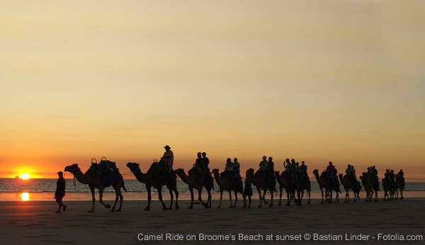 Camel Ride on Broome's Beach at sunset