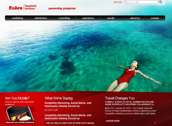 Sabre Solutions landing page