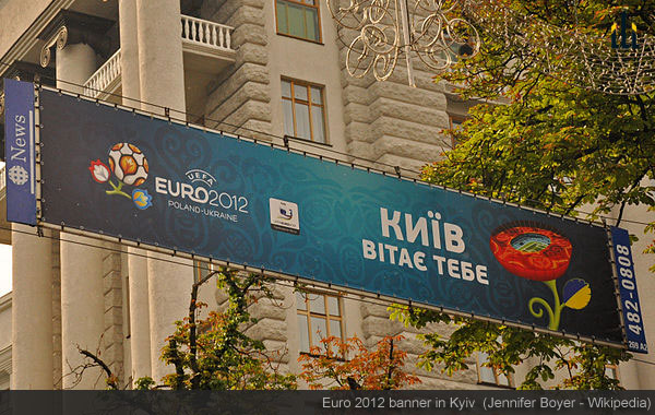Euro 2012 banner in Kyiv