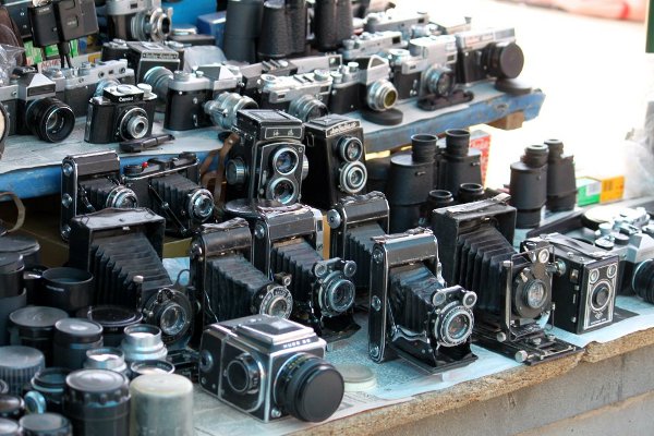 Vintage cameras at Armenia flea market