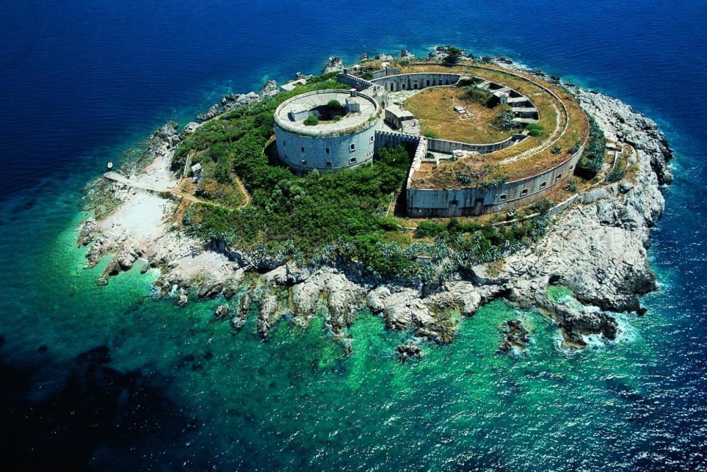 The island Lastavica and the fortress Mamula