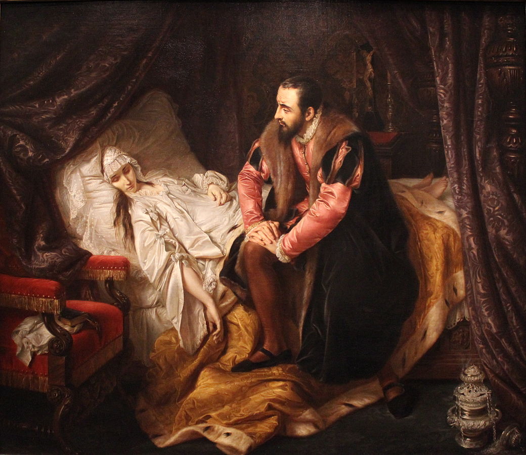 Death of Barbara Radziwiłł by Józef Simmler