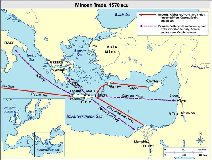 Minoan trade map