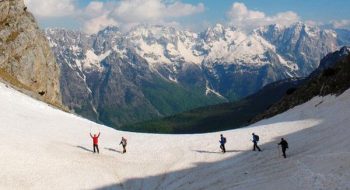 Valbona Valley in the Spring - still good ski conditions.