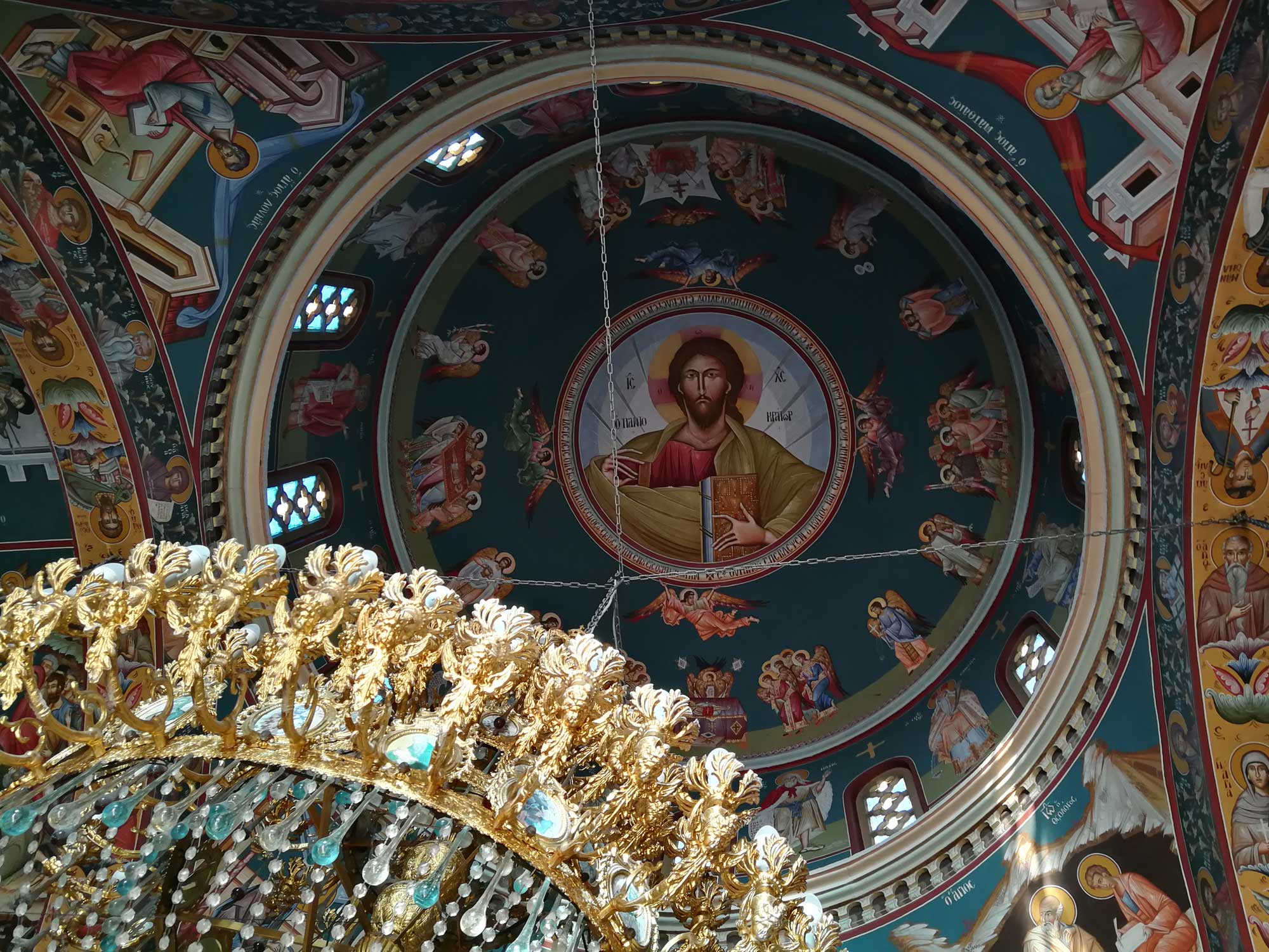 Church of the Ascension - interior dome with murals.