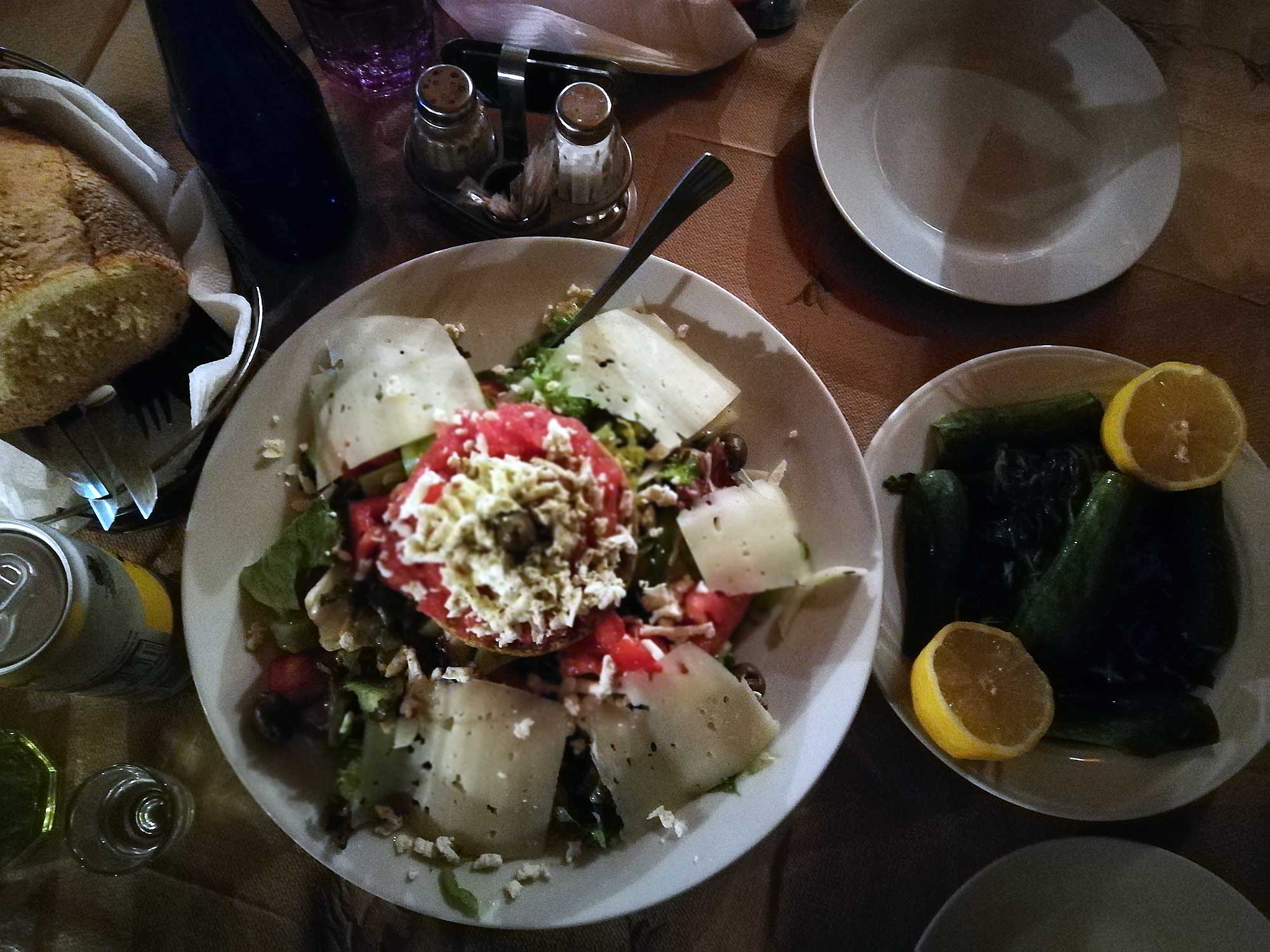 Fodele Salad at Taverna Giasemi.
