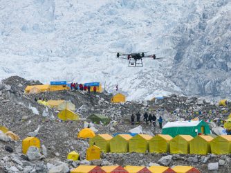 DJI drone delivery on Everest