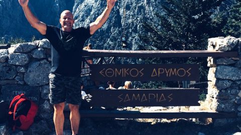 American tourist in Samaria Gorge