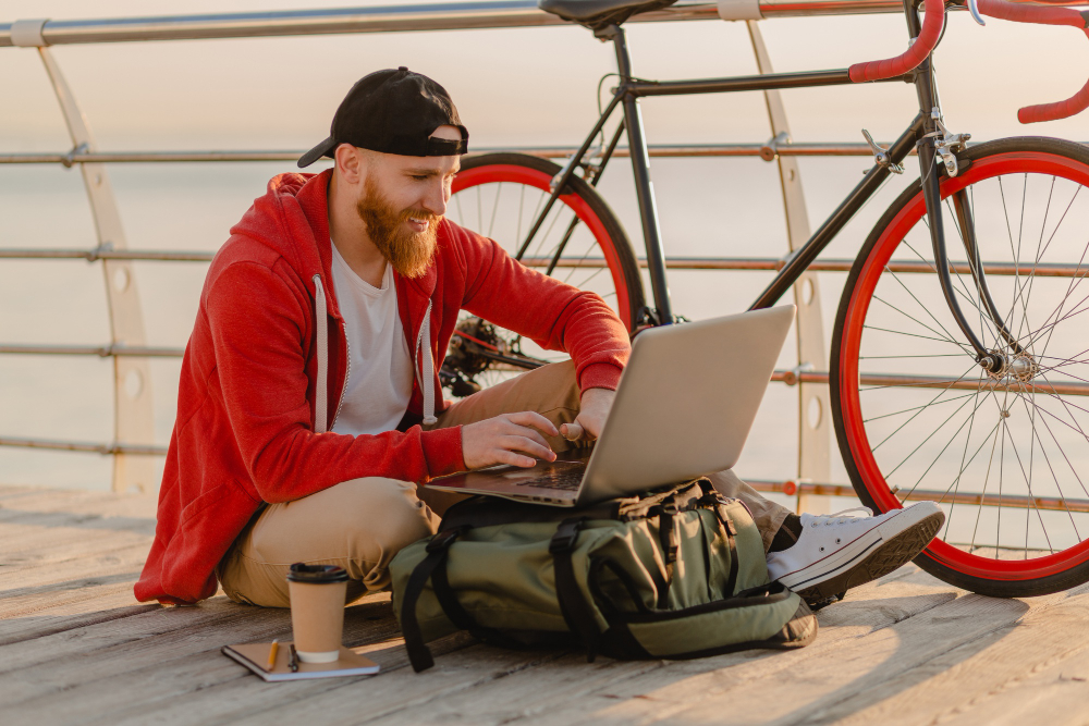 hipster with laptop