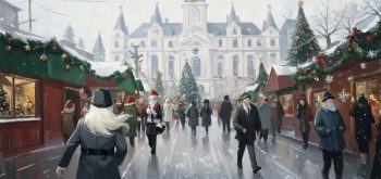 Christmas travel illustration