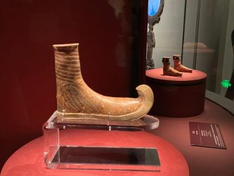 Clay ryto in the shape of a shoe from Glyfada