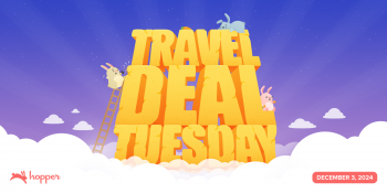 Hopper's Travel Tuesday on December 3 brings up to 50% off deals on flights, hotels, and destinations worldwide.