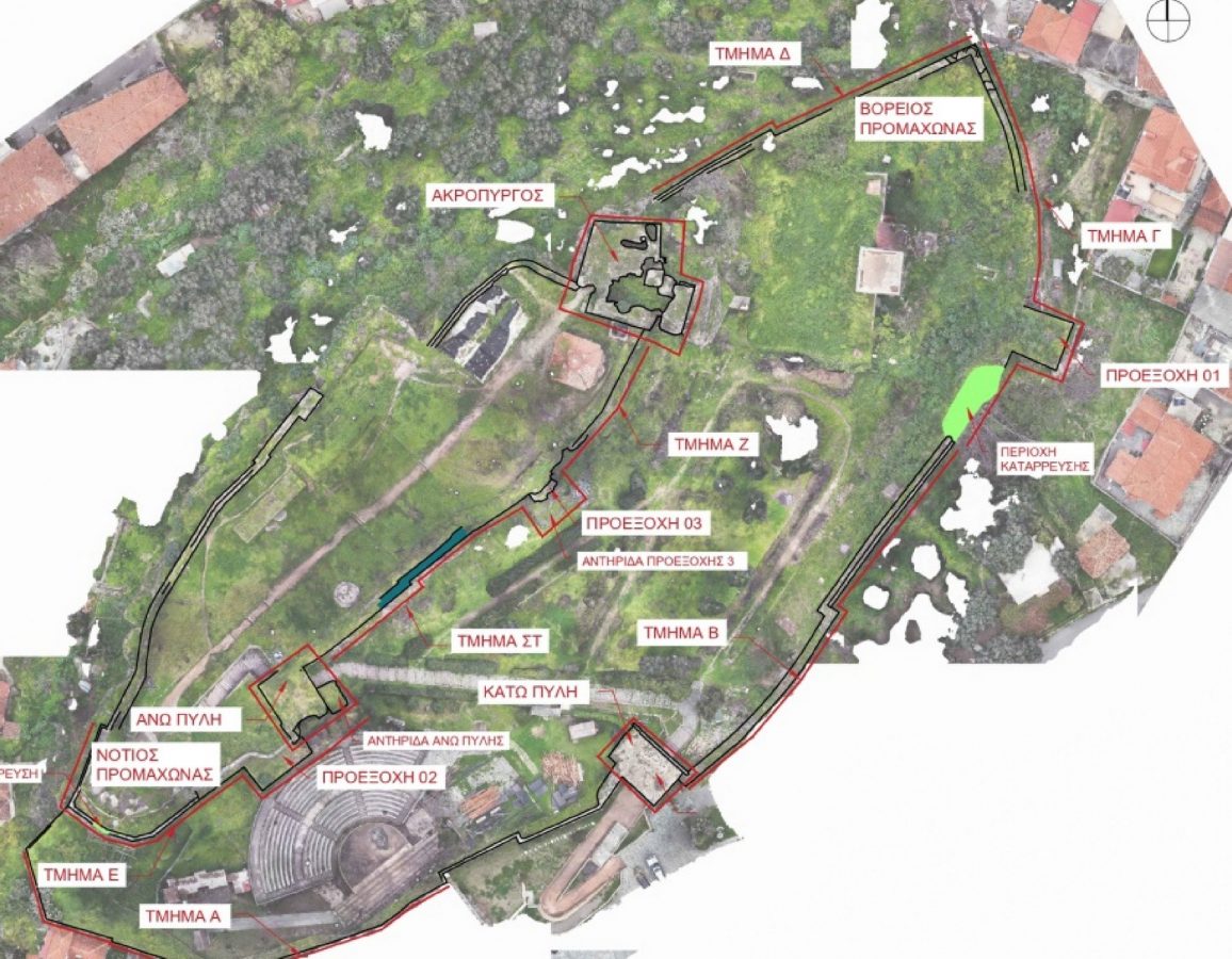 Topographic illustration of the Kalamata Castle