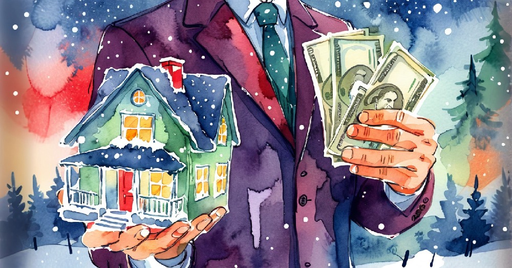 selling house for cash AI illustration