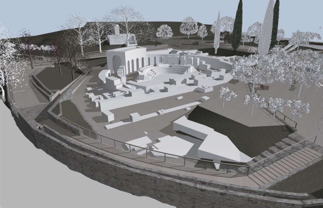 Photorealistic depiction of formations west of the Conservatory of Gortyn