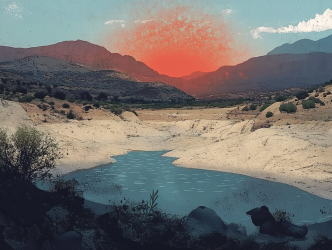 depleted dams of Crete AI illustration