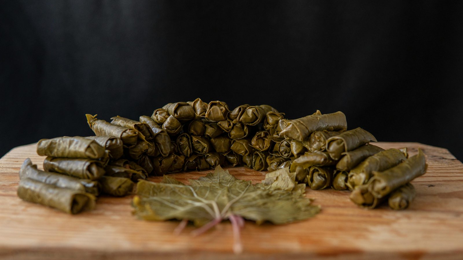 pile of Greek dolmadakia
