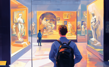 museum visitor statistics AI illustration