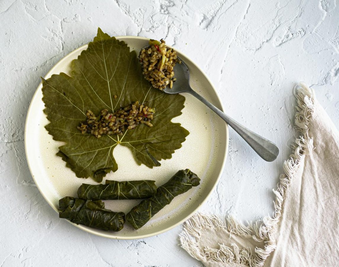 stuffing a dolma.