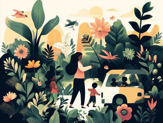 sustainable tourism strategies AI illustration