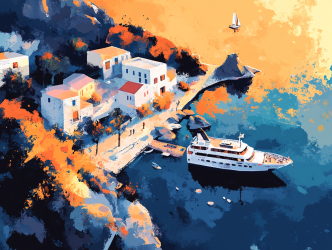 A Better Passenger Ship Service Ramp in Agia Roumeli AI illustration