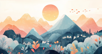 Sustainable Mountain Tourism AI illustration