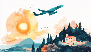 New Direct Flights Are Coming to Skiathos in 2025 AI illustration.