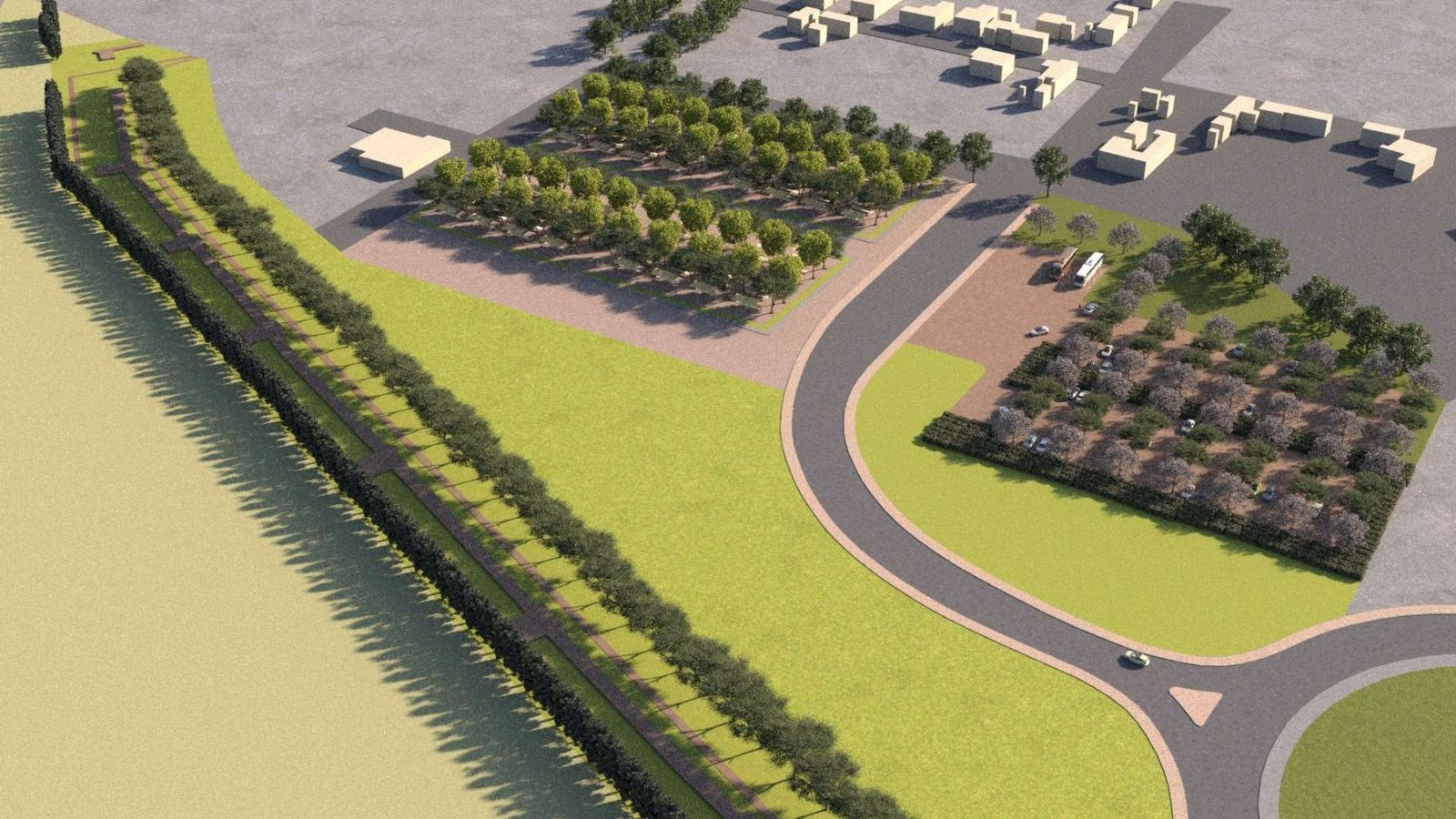 Photorealistic illustration. Parking lot-market-walk on the ancient wall