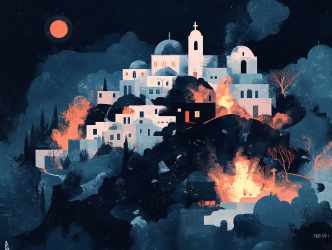 Santorini Earthquakes AI illustration