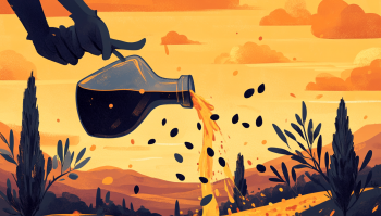 olive oil prices AI illustraition