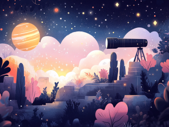 starry nights planetary parade Heraklion AI illustration