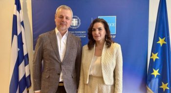 Greek Tourism Minister Olga Kefalogianni meets with Moldova's Culture and Tourism Minister Sergiu Prodan to deepen ties.