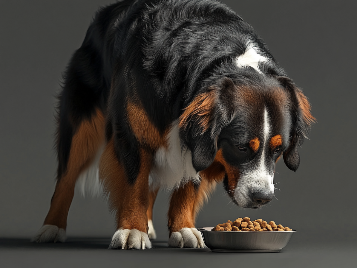 a dog eating
