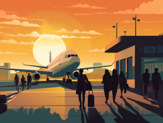 Heraklion Airport Arrivals AI illustration
