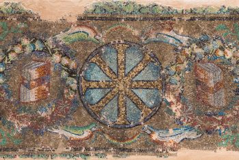 mosaic detail at the Church of Panagia Acheiropoietos