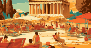 Athens, Europe’s hottest city AI illustration