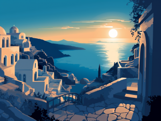 Santorini Best Island in Europe AI illustration