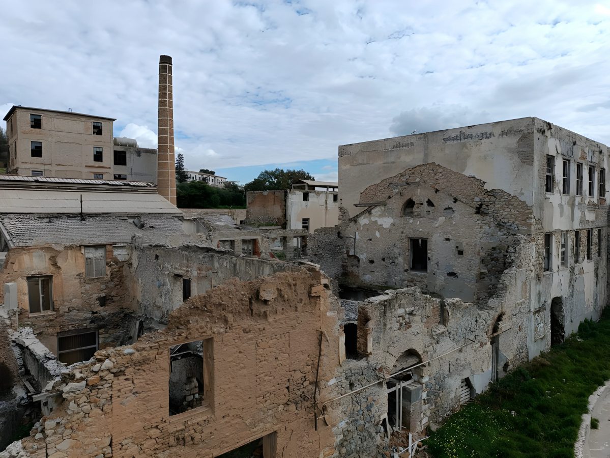 View of the  Old Olive Mill of Eleusis buildings. Current situation