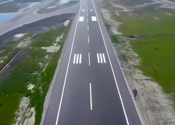 Vlora Airport runway waiting for Air Albania inaugural landing.