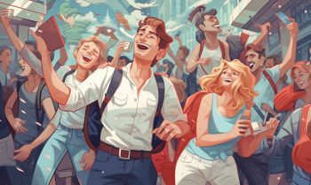 group of tourists AI illustration for tourism receipts