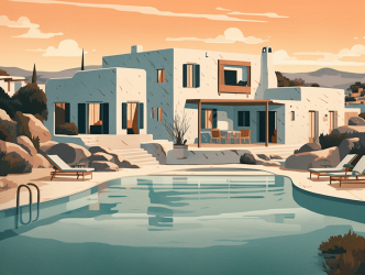luxury Airbnbs in Mykonos AI illustration