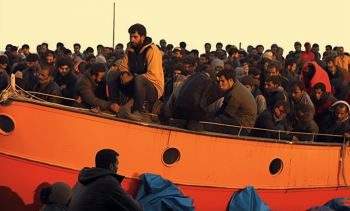 Crete migrant crisis illustration