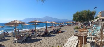 Greek 2025 tourist season: beach in Crete.