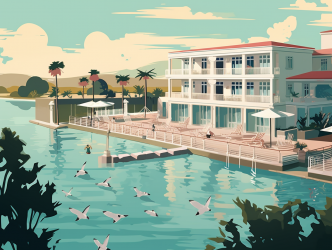 multi-site tourist complex AI illustration