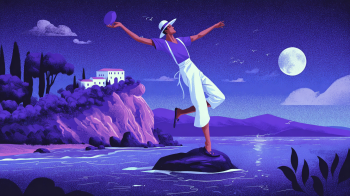 August full moon AI illustration