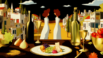 Cretan Cuisine Festival AI illustration